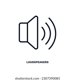 loudspeakers icon. Thin line loudspeakers icon from hardware and equipment collection. Outline vector isolated on white background. Editable loudspeakers symbol can be used web and mobile