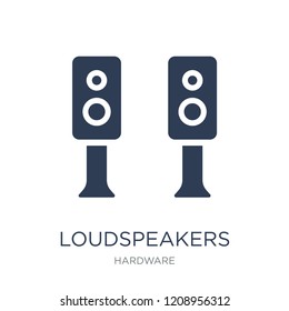 Loudspeakers icon. Trendy flat vector Loudspeakers icon on white background from hardware collection, vector illustration can be use for web and mobile, eps10