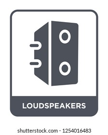 loudspeakers icon vector on white background, loudspeakers trendy filled icons from Hardware collection, loudspeakers simple element illustration