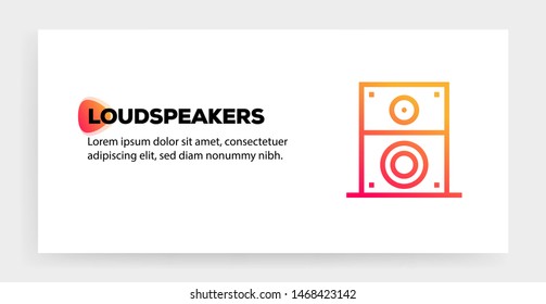LOUDSPEAKERS AND ILLUSTRATION ICON CONCEPT