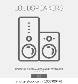Loudspeakers line icon