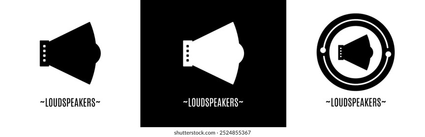 Logo de los altavoces. Colección de logos en blanco y negro. Vector de acciones.