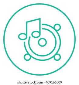 Altavoces con icono de la línea de notas de música.