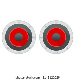 Loudspeakers. Music. Vector illustration. White background. EPS 10.