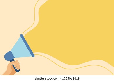 loudspeakers to provide information with flat design. Vector illustration