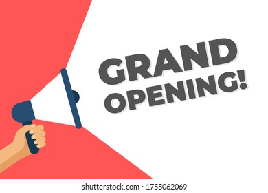 loudspeakers to provide information grand opening with flat design