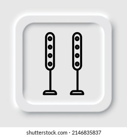 Loudspeakers simple icon vector. Flat design. Neumorphism design.ai