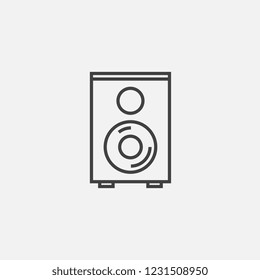 loudspeakers Vector Icon, Flat music Vector Symbol.