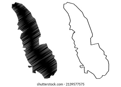 Lougheed island (Canada, Nunavut Territory, North America) map vector illustration, scribble sketch Lougheed map