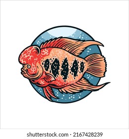 louhan fish illustration vector design