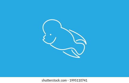  louhan fish logo vector icon illustration design