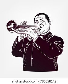 Louis Armstrong Vector Sketch Illustration