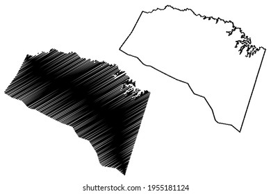 Louisa County, Commonwealth of Virginia (U.S. county, United States of America) map vector illustration, scribble sketch Louisa map