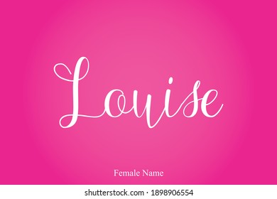 Louise Female name - Schöne handgeschriebene Letters Moderner Kalligrafietext auf rosafarbenem Farbhintergrund