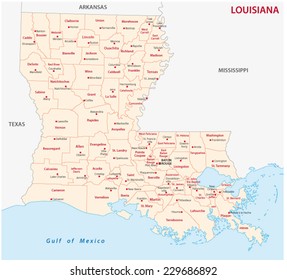 Verwaltungskarte für Louisiana