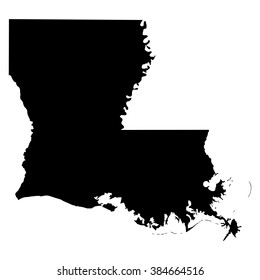 Louisiana black map on white background vector