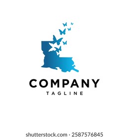 Louisiana Butterfly Logo Icon Vector