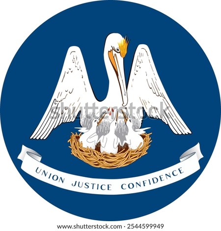 Louisiana Circle Flag, Circle Flag of Louisiana, USA, Vector Images