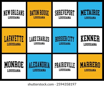 Louisiana Cities by Population t shirt bundle