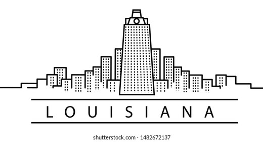 Louisiana city line icon. Element of USA states illustration icons. Signs, symbols can be used for web, logo, mobile app, UI, UX