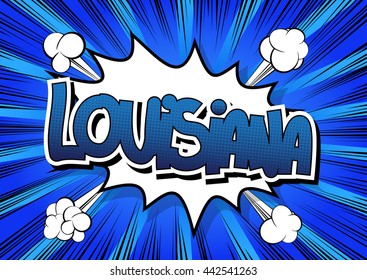 Louisiana - Comic book style word