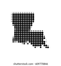 Louisiana dotted map. Vector