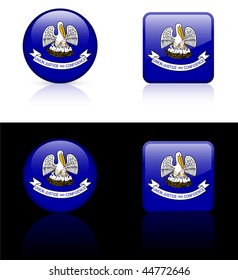 Louisiana Flag Icon on Internet Button Original Vector Illustration AI8 Compatible