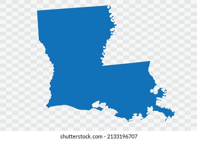 LOUISIANA Map blue Color on Backgound png