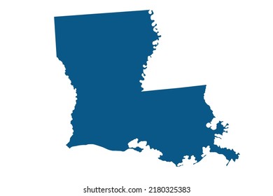 Louisiana Map Blue Color On White Stock Vector (Royalty Free ...