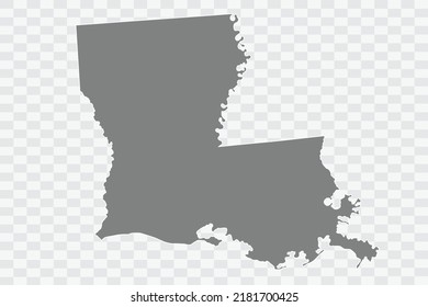 LOUISIANA Map Color on White Background quality files Png