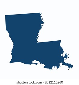 LOUISIANA map color vector modern. Silhouette map. on white background. 