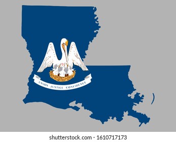 Louisiana Map flag Vector illustration eps 10.