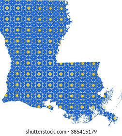 Louisiana map with Flower