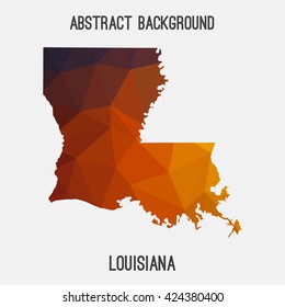 Louisiana map in geometric polygonal style.Abstract tessellation,modern design background. Vector illustration EPS8