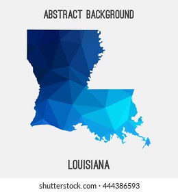 Louisiana map in geometric polygonal,mosaic style.Abstract tessellation,modern design background. Vector illustration EPS8
