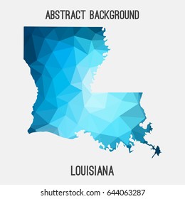 Louisiana map in geometric polygonal,mosaic style.Abstract tessellation,modern design background,low poly. Vector illustration.