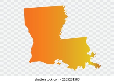 LOUISIANA Map Gold Dust Color on White Backgound png