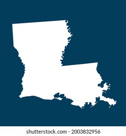 LOUISIANA map High Detailed on green background. white color . Abstract design vector illustration eps 10