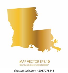 LOUISIANA map High Detailed on white background. gold gradient color. Abstract design vector illustration eps 10