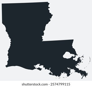 Louisiana map. Just a simple border map. Shape of the state. Flat blank Louisiana outline. Vector boundary illustration.