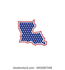 Logotipo del mapa de Louisiana vector sobre fondo blanco