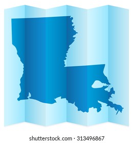 Louisiana map on a white background. Vector illustration.