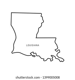 Louisiana Map Outline Vector Design Template. Editable Stroke