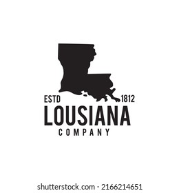 Louisiana map outline map vector logo design