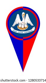 Louisiana map pointer pin icon location flag marker