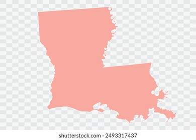 LOUISIANA Map salmon Color Background quality files png