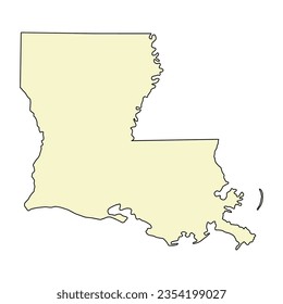 Louisiana map shape, united states of america. Flat concept icon symbol vector illustration .