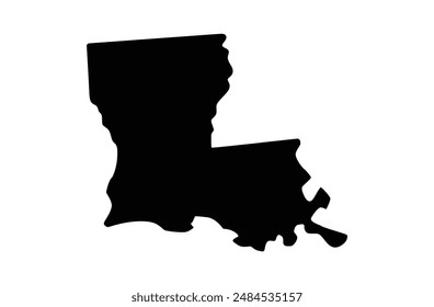 Louisiana map silhouette vector art design