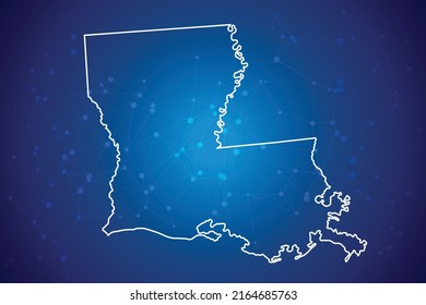 Tecnología de mapas LOUISIANA con fondo de conexión de red
