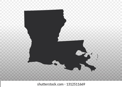 Louisiana Map - USA, United States of America map, World Map International vector template isolated on transparent background - Vector illustration eps 10